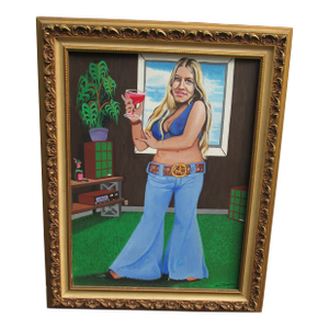 Vintage Framed Portrait of 1970s Lady