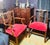 Wood Pair of Vintage English Chippendale Style Mahogany Library Armchairs in Crimson Velvet For Sale - Image 7 of 8