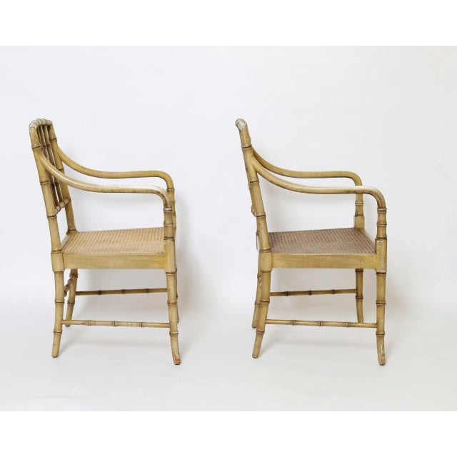 Late 20th Century Organic Bamboo McGuire Armchairs - Set of 4 For Sale - Image 4 of 13