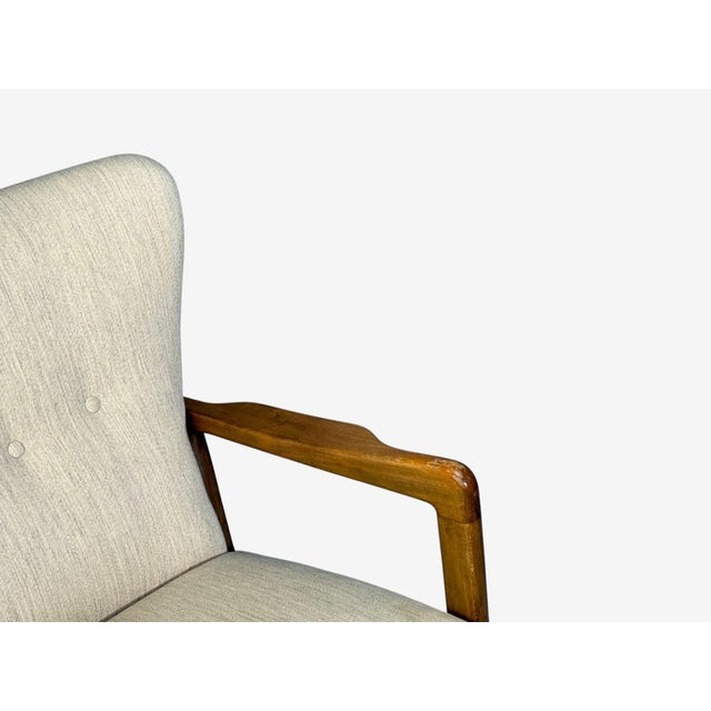 Søren Hansen, Lounge Chairs, Wool, Beech, Denmark, 1940s For Sale - Image 9 of 12