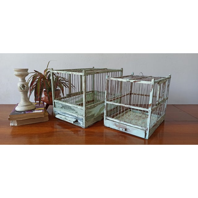 Two decorative retro cages. Painted cages. Original items for vintage rooms. Unique and arousing curiosity. cage...