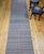 Antique American Amish Rag Runner, Handwoven Wool & Cotton, Stripe Pattern, Gray & Blue, 3x14 For Sale - Image 9 of 12