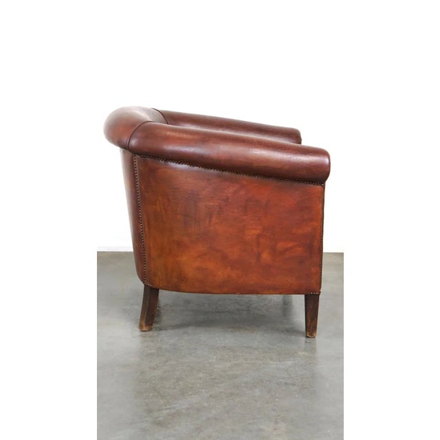 Sheepskin Leather Club Chair For Sale - Image 3 of 11