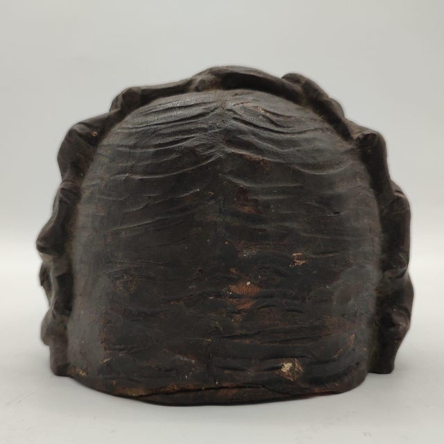 Large Ecce Homo Sacred Relief of Christ's Head in Walnut, 1720s For Sale - Image 9 of 13