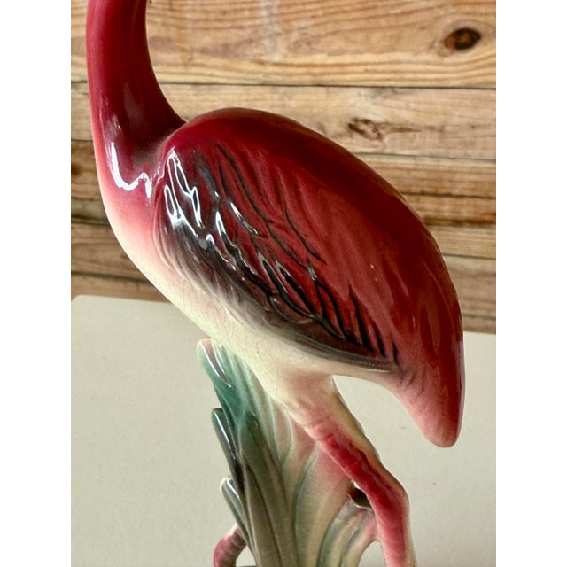 Mid-20th Century Ceramic Coastal Flamingo Figurines – Set of Two For Sale In Naples, FL - Image 6 of 12
