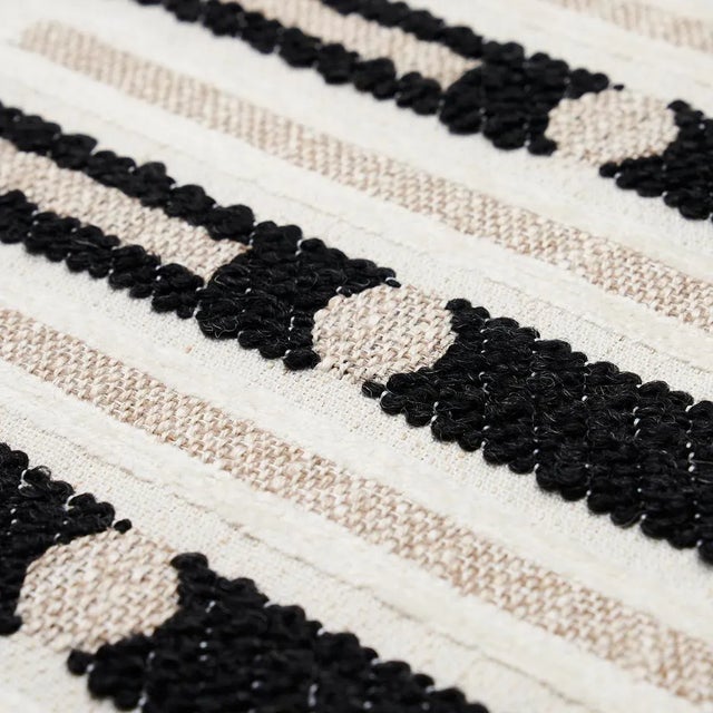 Schumacher Sample - Schumacher Serapo Rustic Weave Fabric, Carbon & Ivory For Sale - Image 4 of 5