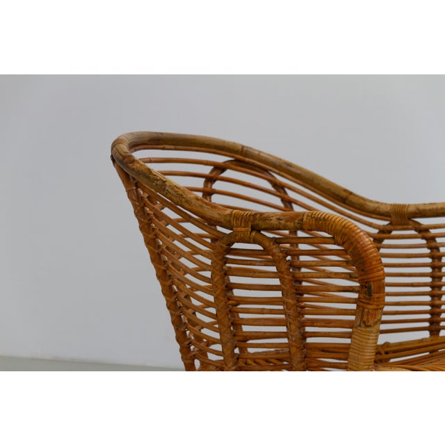 Danish Rattan Lounge Chair by Tove Kindt-Larsen for R. Wengler, 1940s For Sale - Image 11 of 18