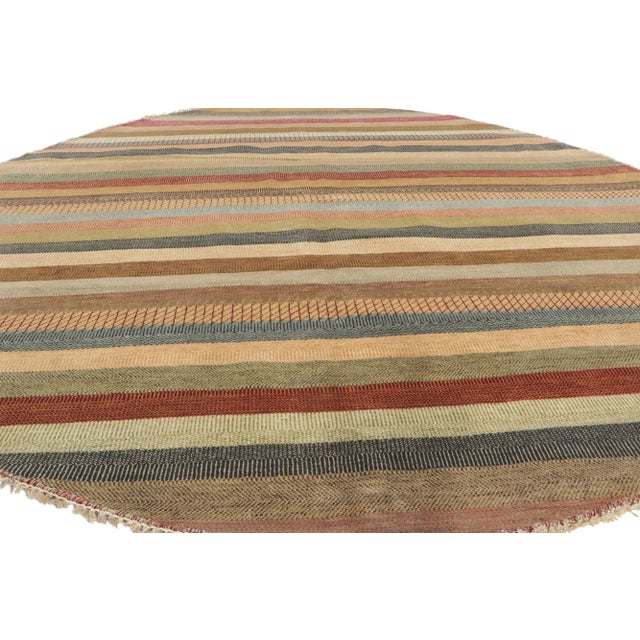 Striped Round Area Rug - 08'11 X 09'00 For Sale - Image 4 of 9