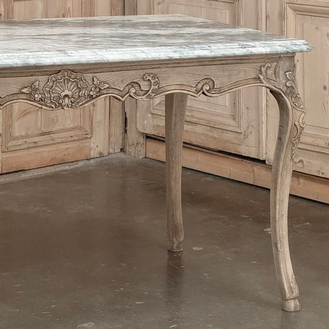 Antique 19th Century Louis XV Stripped Table With Marble Top For Sale - Image 12 of 18