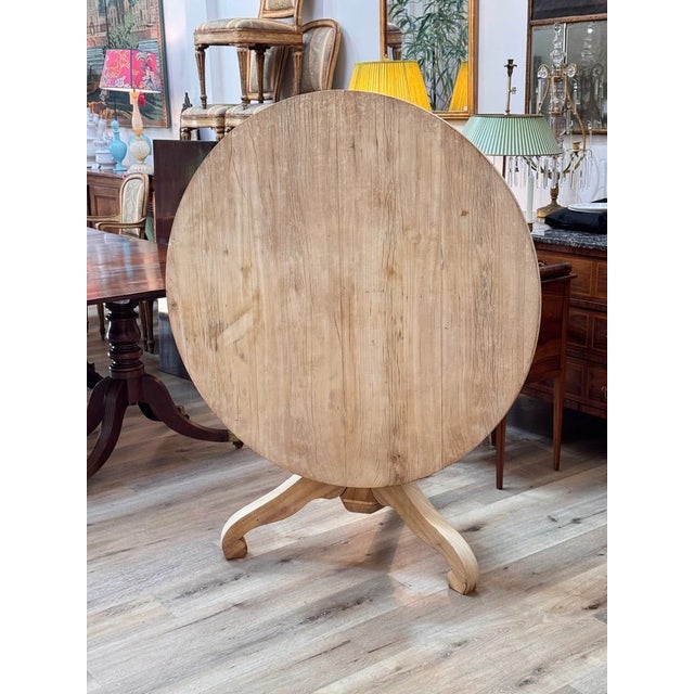 Wood Biedermeier Fruitwood Tilt Top Round Breakfast Table, 19th C For Sale - Image 7 of 12