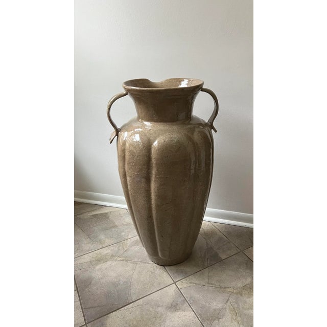 Large Vintage 1950s Spanish Glazed Ceramic Urn For Sale - Image 12 of 12