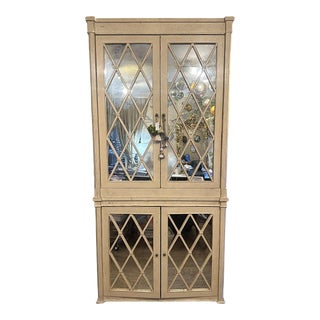 Media Armoire With Mirrored Cabinet Doors For Sale