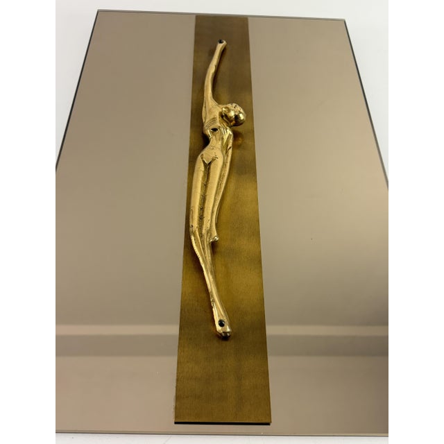 Italian Sacred Painting in Smoked Glass and Brass, 1960s For Sale - Image 10 of 12