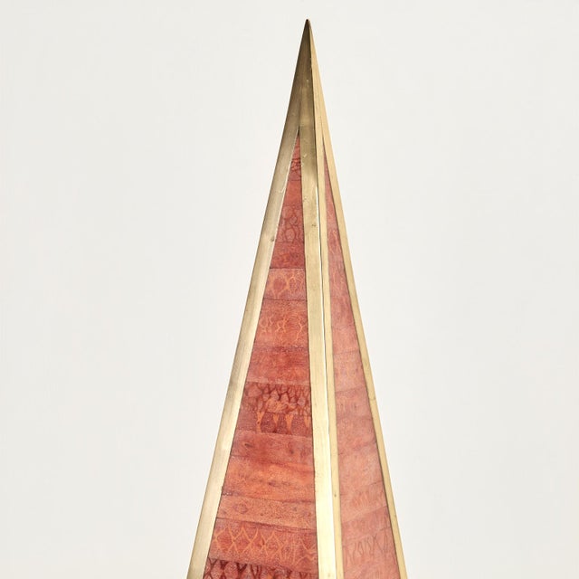 Mid-Century Modern Mid Century Brass and Marble Obelisk by Maitland-Smith For Sale - Image 3 of 10