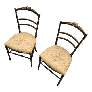 French Giltwood Salon Side Chairs, Set of 2 For Sale