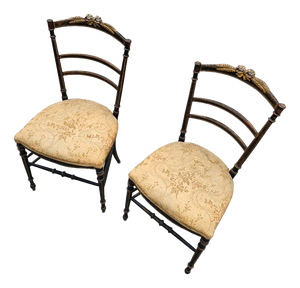 French Giltwood Salon Side Chairs, Set of 2
