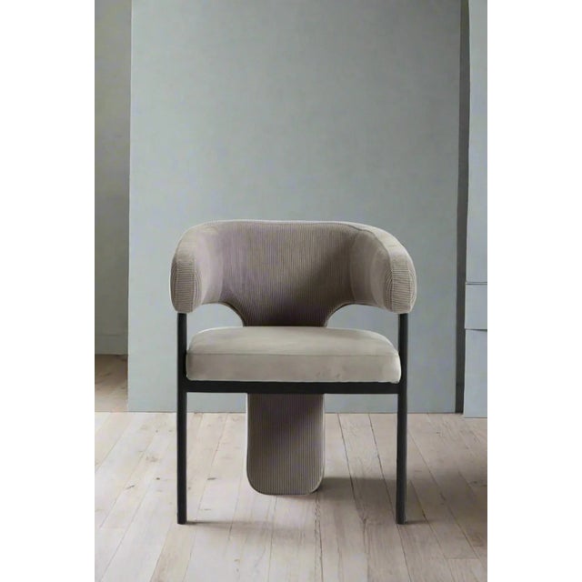 Mid-Century Modern Sabrina Dining Armchair in Gray For Sale - Image 3 of 7