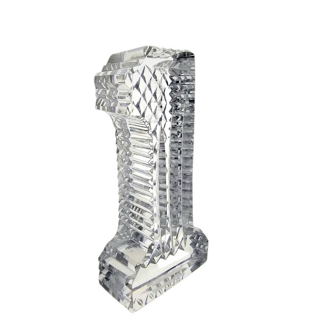 Waterford Crystal Number 1 Hand Cut Lead Crystal Paperweight, 5", Ireland For Sale In San Francisco - Image 6 of 12