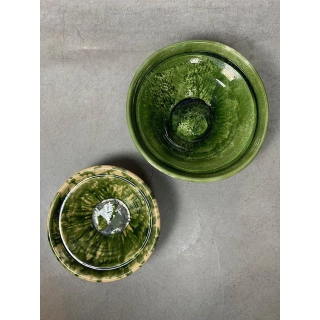 Green Large Ceramic Bowl, 1980s For Sale - Image 8 of 11