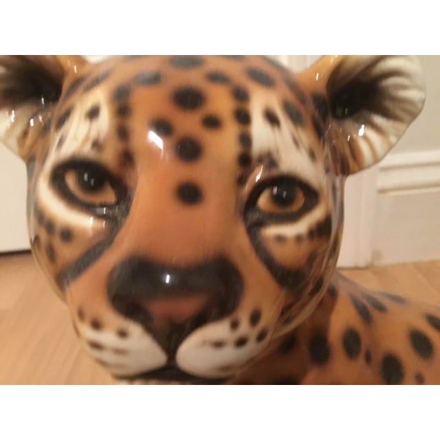 Rare Vintage Italian Ceramic Cheetah Family – Complete Set of Three – Mid-Century Modern / Hollywood Regency – Made in Italy For Sale - Image 4 of 10