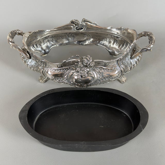Vintage 20th Century Louis XV Silvered Bronze Planter For Sale - Image 6 of 12
