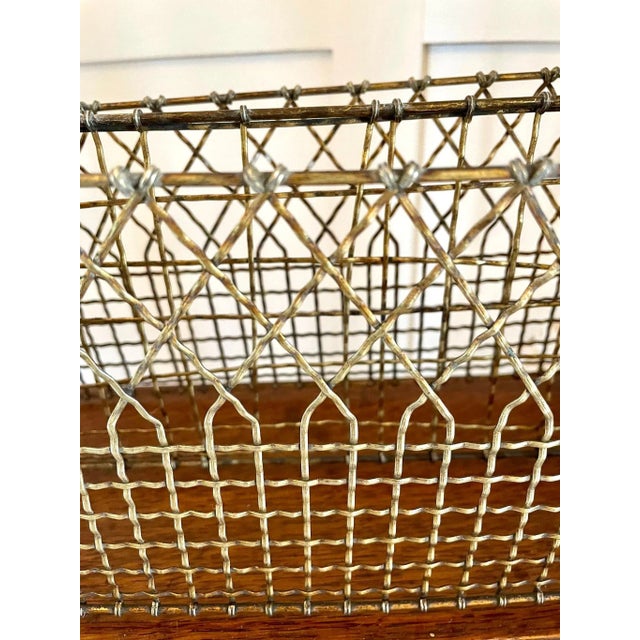 ​​Antique Victorian Brass and Mahogany Revolving Magazine Stand For Sale - Image 5 of 13