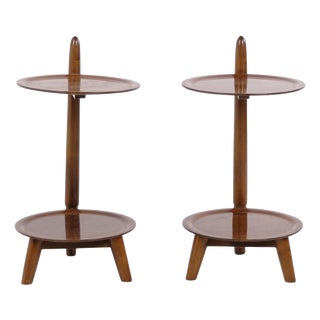 Vintage Walnut Plant Stands by Edmund Jørgensen, 1950s, Set of 2 For Sale
