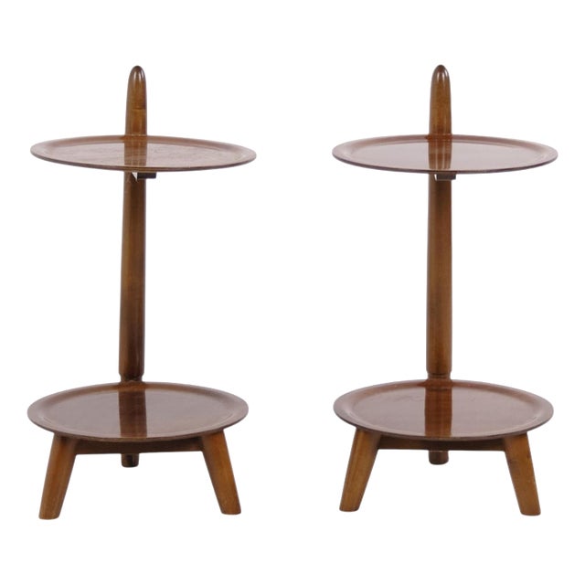 Vintage Walnut Plant Stands by Edmund Jørgensen, 1950s, Set of 2 For Sale