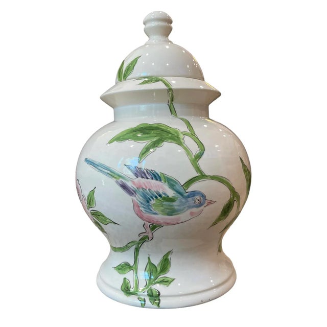 Vintage Italian Bird and Butterfly Ginger Jar For Sale - Image 13 of 13
