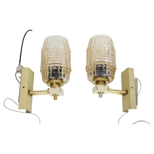 Wall Lamps with Glass Shades, Former Czechoslovakia, 1970s, Set of 2 For Sale - Image 16 of 16