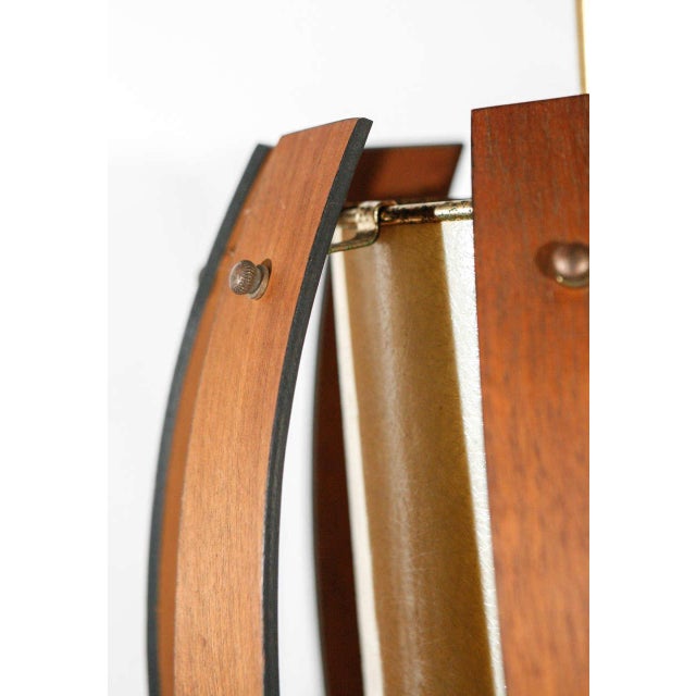 Mid-Century Walnut and Brass Pendant Light For Sale - Image 4 of 9
