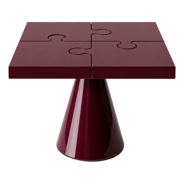 Popzlle Side Table in Bordeaux Lacquer by Alexandre Ligios For Sale