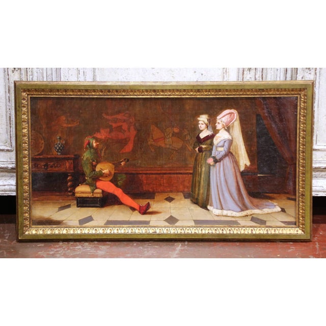 Wood 19th Century Edwin Hughes Signed Oil Painting “The Court Jester”, Dated 1875 For Sale - Image 7 of 15