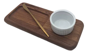 1970s Kalmar Teak Wood Snack Tray, Set of 3 Pieces