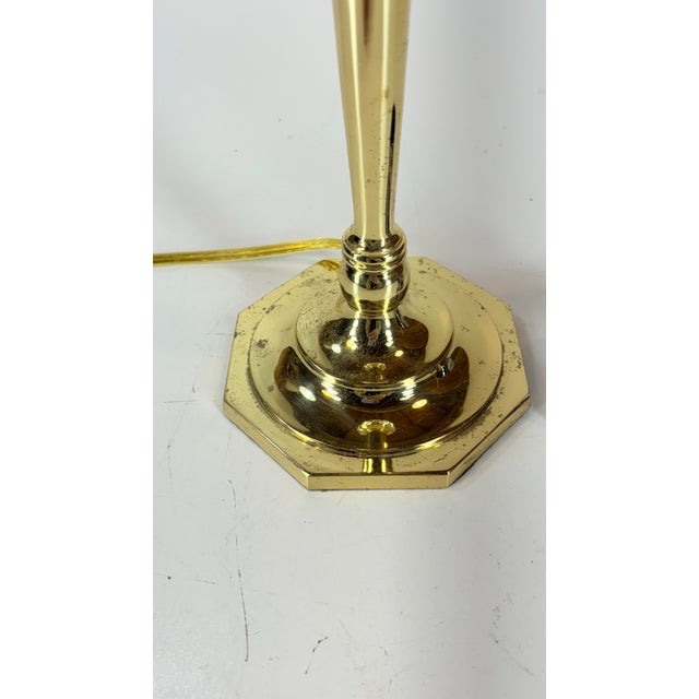 Late 20th Century Vintage Brass & Crystal Table Lamp Neoclassical Hollywood Regency 29" Tall For Sale - Image 5 of 12