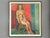 NUDE ON CHAIR Oil on Board Size: 28.9 x 27 inches (including frame) A large and striking mid-century modernist style nude...