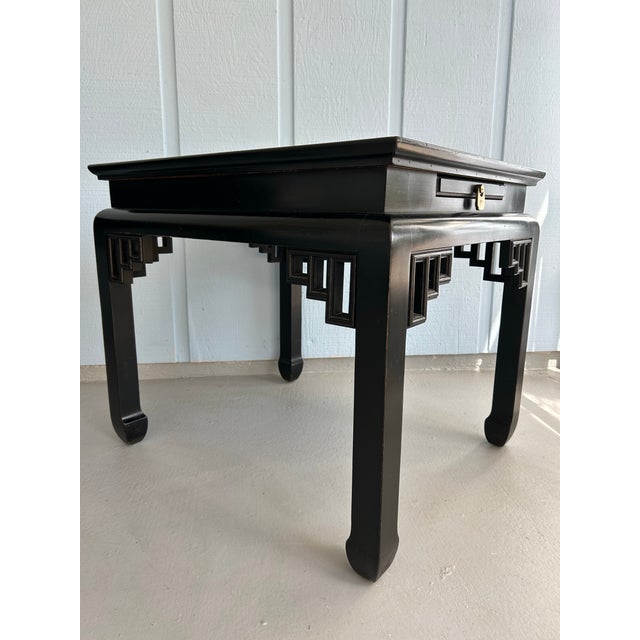 Features: -Charming burl marquetry top surface -Petite sliding drawer with accent handle -Nice color blending of black,...