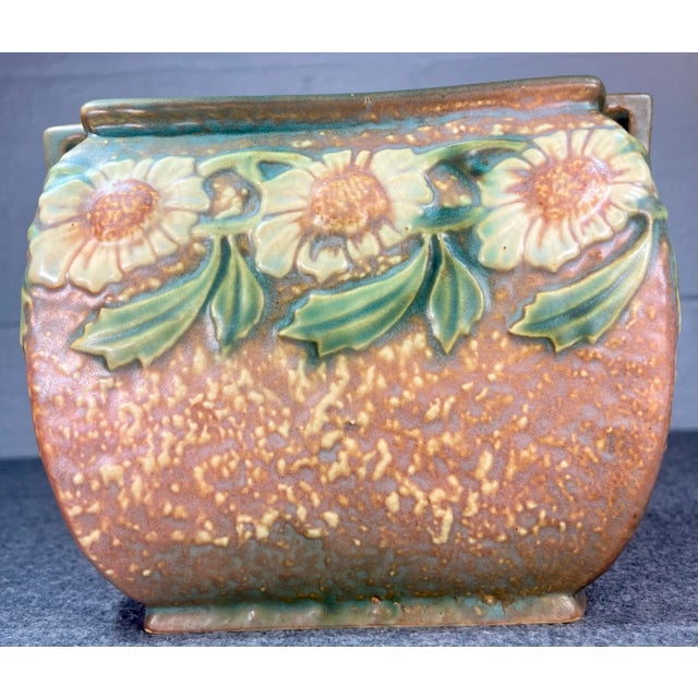 1920s Antique Roseville Dahlrose Art Pottery Vase For Sale - Image 5 of 8