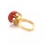 Late 20th Century Coral & Seed Pearls Cocktail 14k Yellow Gold Ring - Size 5 For Sale - Image 5 of 7