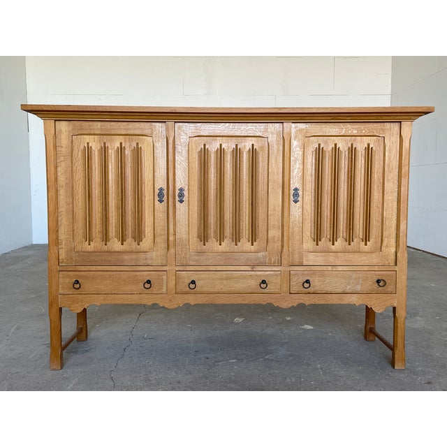 Scandinavian Modern Brutalist Oak Sideboard, 1960s For Sale - Image 14 of 14