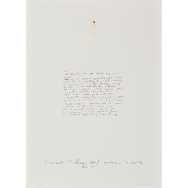 Jannis Kounellis, Man Do Not Go Near These Ships, Mixed Media Print For Sale