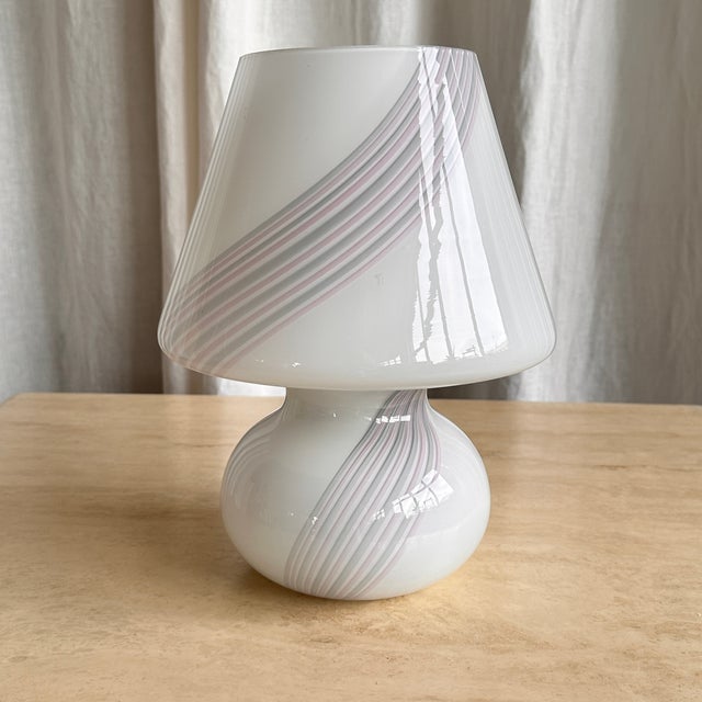 Swirl Murano Glass Mushroom Table Lamps from Maestri Muranesi, 1980s For Sale - Image 4 of 17