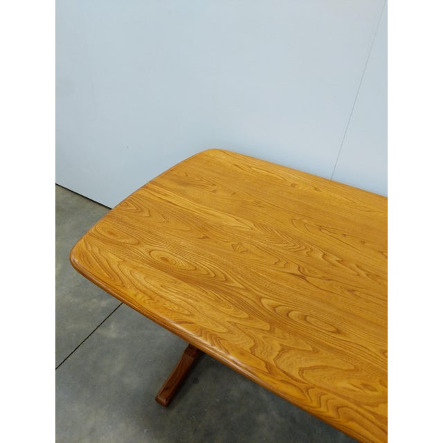 Vintage Mid Century Modern Plank Dining Table by Ercol For Sale - Image 9 of 9