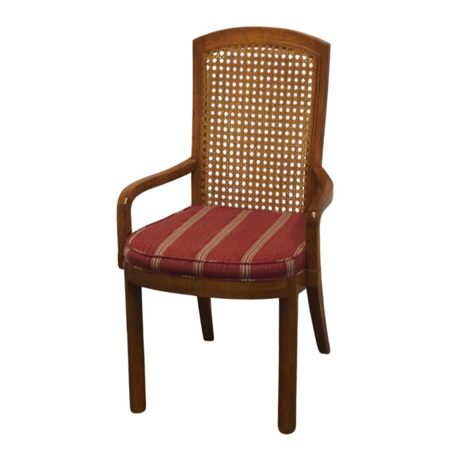 DREXEL HERITAGE Accolade Collection Rustic European Cane Back Dining Arm Chair 37.5" High 21.25" Wide 24" Deep Seat: 19"...