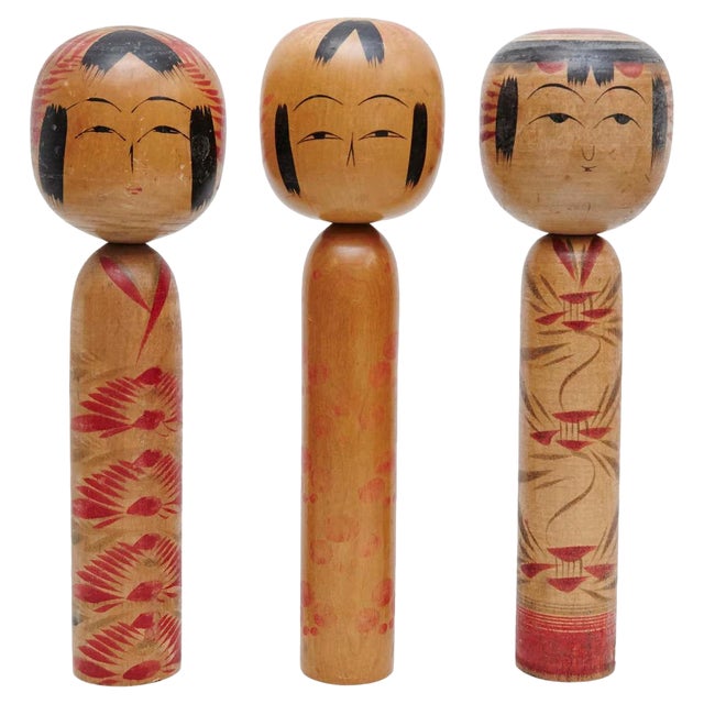 Kokeshi Dolls, Set of 3 For Sale