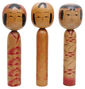 Kokeshi Dolls, Set of 3