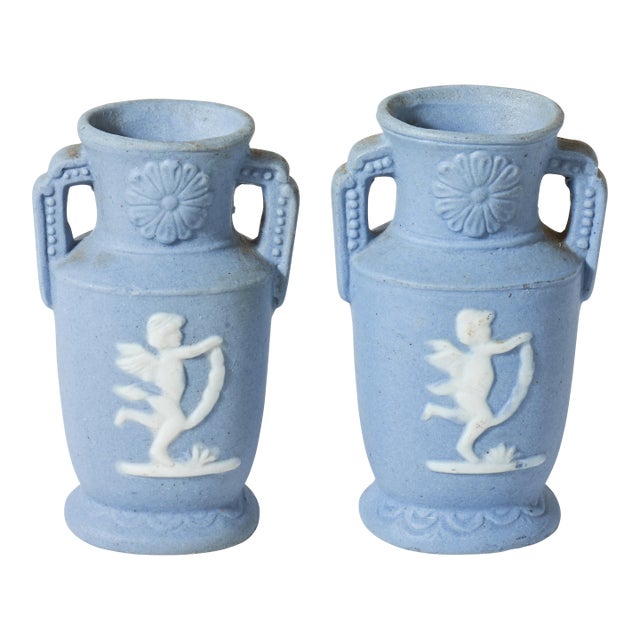 Miniature Antique Wedgwood Replica Greek Vases From Occupied Japan For Sale