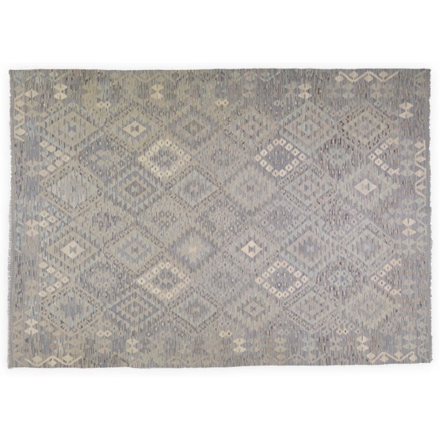 Afghan Hand Made Organic Wool Maimana Kilim,6'7"x9'4" For Sale In New York - Image 6 of 6