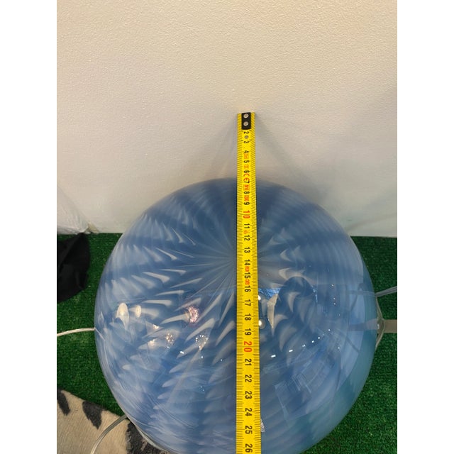 Glass Italian Table Lamp Murano Glass by SimoEng in Light Blue For Sale - Image 7 of 7