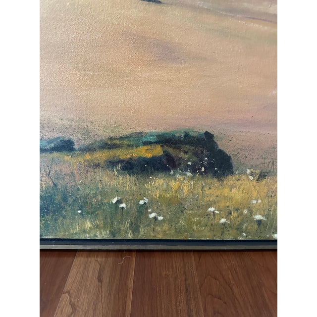 Vintage Large 37”x 25” Signed 1994 Plein Air Beach Landscape / Seascape, Oil on Canvas For Sale In Los Angeles - Image 6 of 12